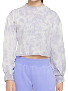 Nike Tie-Dye Cropped Sweatshirt Pullover Girls' XL Purple Active Athletic School